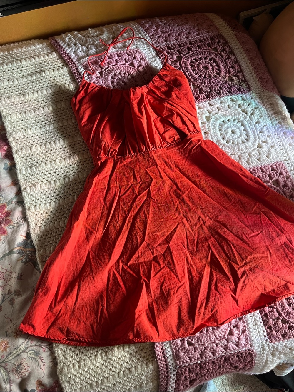 Zara Bright Red Halter Mini Dress
